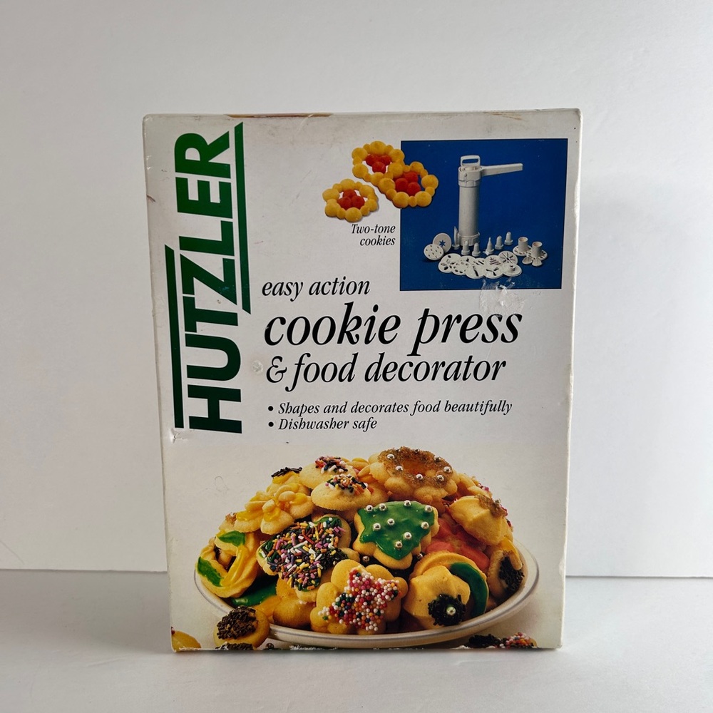 Cookie Press & Food Decorator Hutzler New Open Box Complete Holiaday Baking